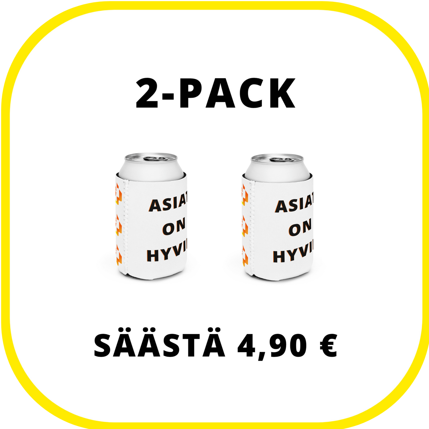 Tölkin kylmäsuoja 2kpl – “Asiat on hyvin” [musta] + Logokuvio oranssi