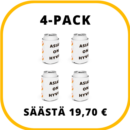 Tölkin kylmäsuoja 4kpl – “Asiat on hyvin” [musta] + Logokuvio oranssi