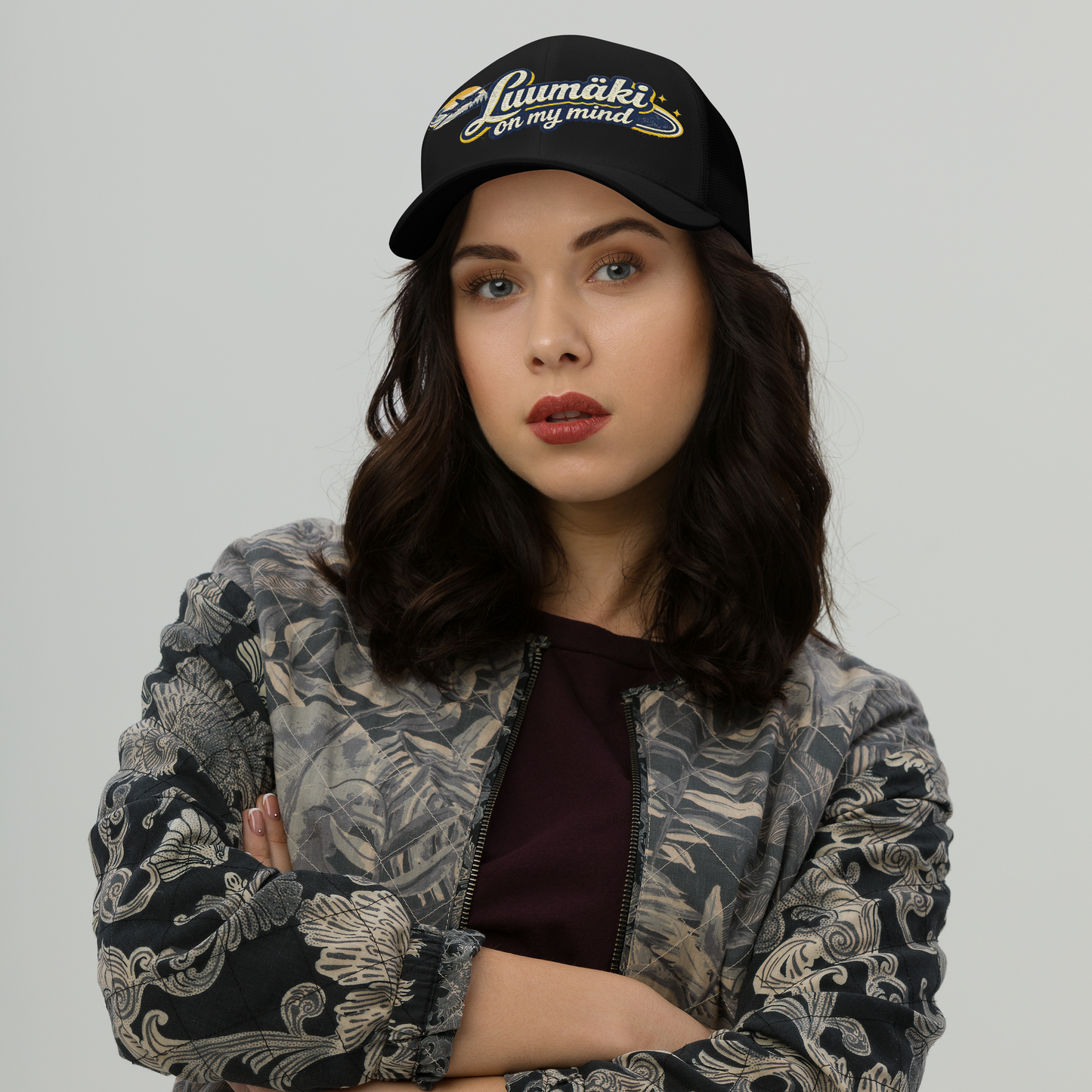 Luumäki on my mind - Snapback Retro Trucker-lippis - Brodeerattu