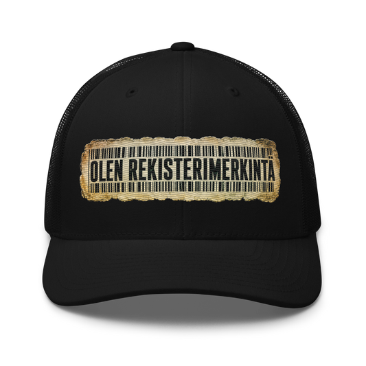 Olen rekisterimerkintä - Snapback Retro Trucker lippis - V1