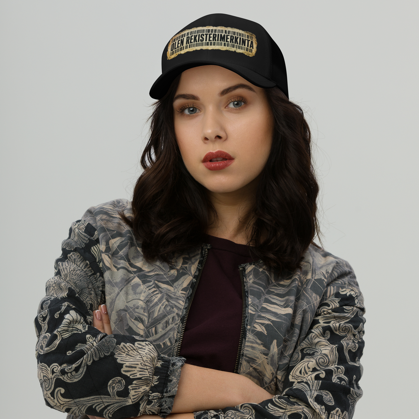 Olen rekisterimerkintä - Snapback Retro Trucker lippis - V1