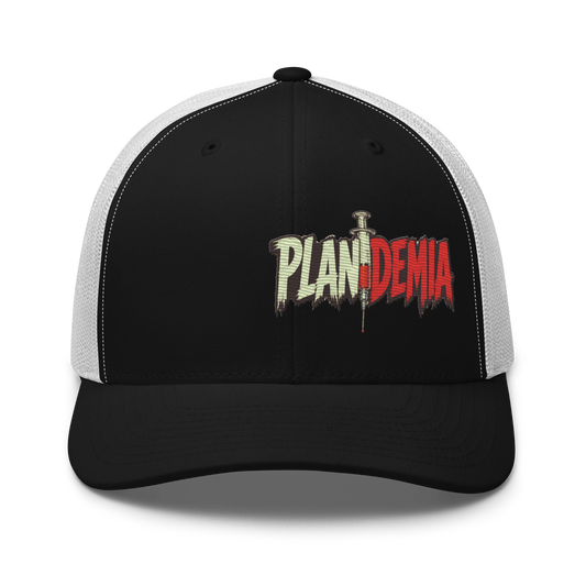 Plandemia I Snapback Retro Trucker lippis – Brodeerattu