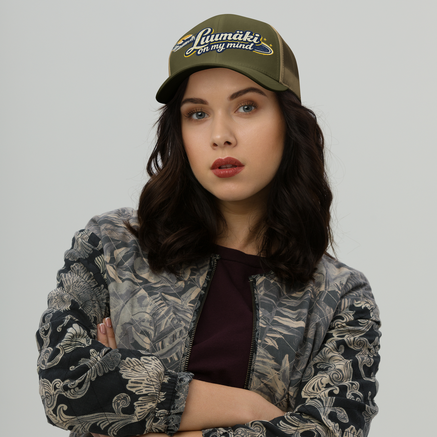 Luumäki on my mind - Snapback Retro Trucker-lippis - Brodeerattu