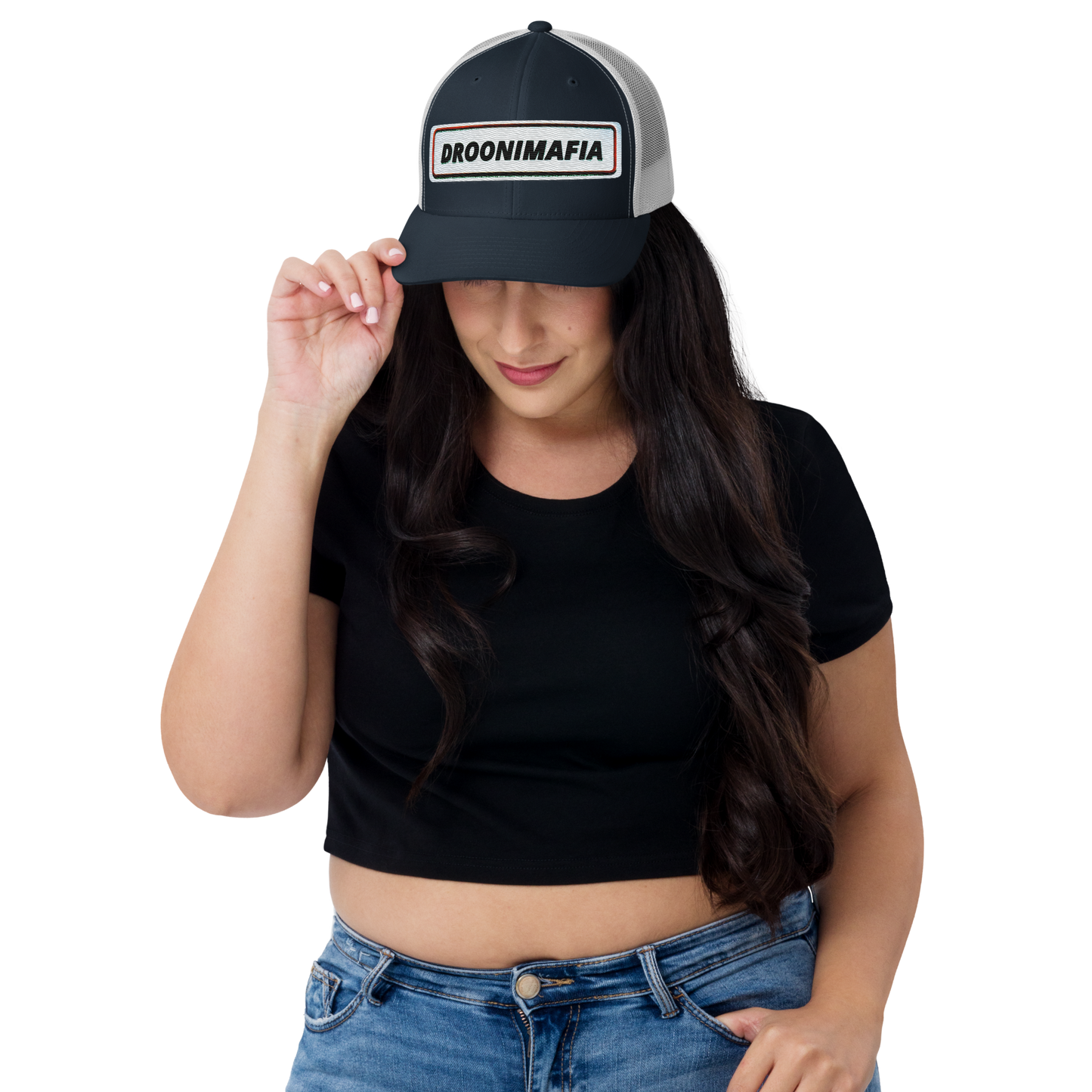 Droonimafia I Retro trucker-snapback lippis –  brodeerattu