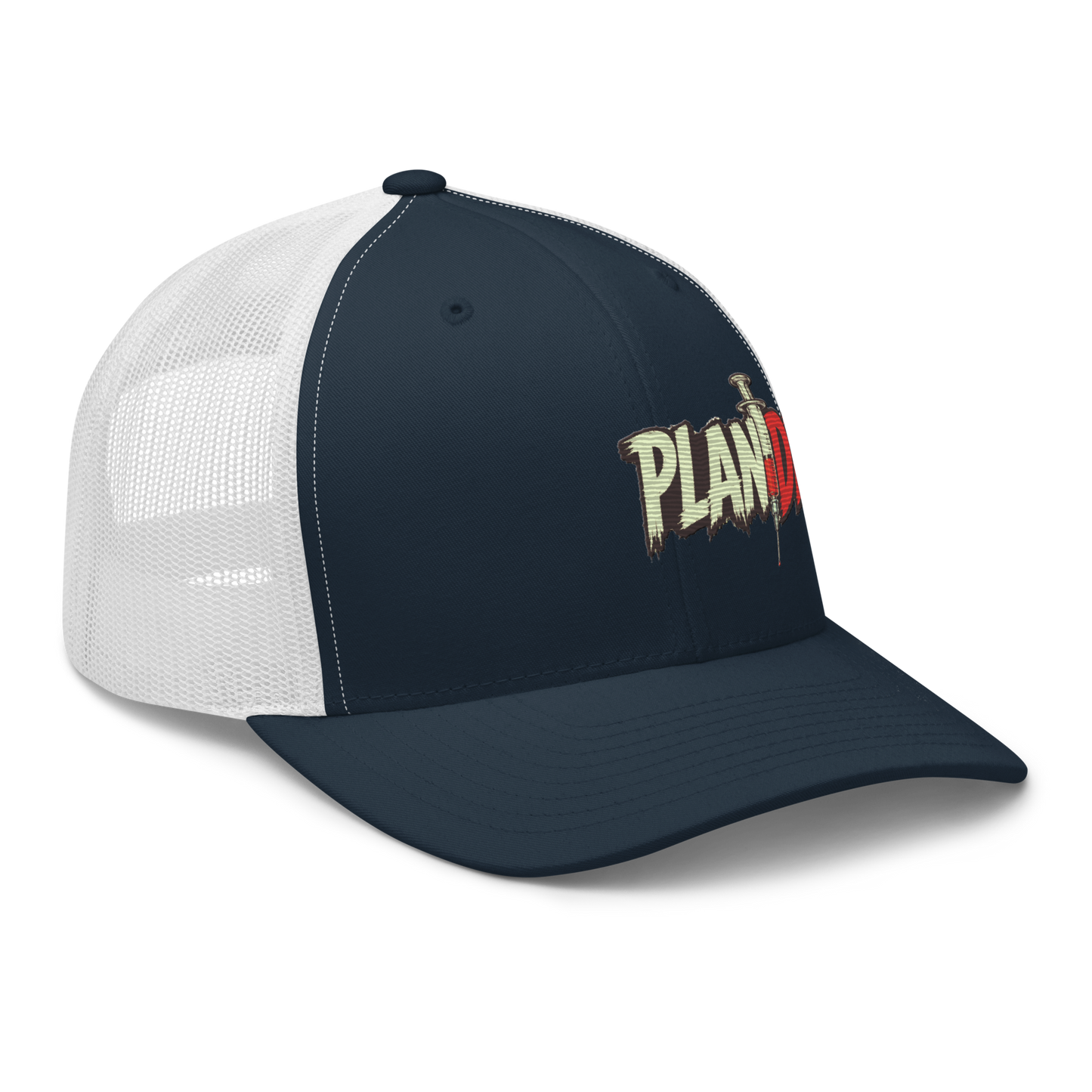 Plandemia I Snapback Retro Trucker lippis – Brodeerattu