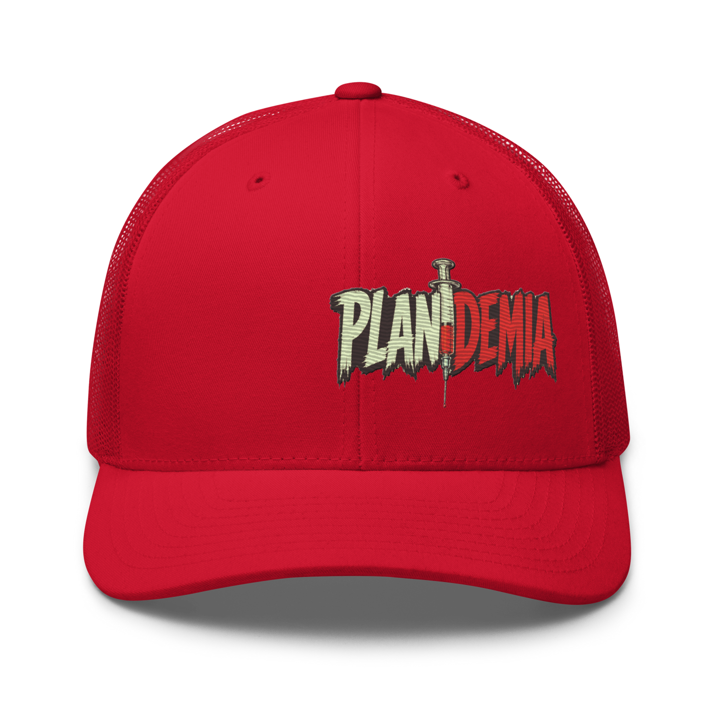 Plandemia I Snapback Retro Trucker lippis – Brodeerattu