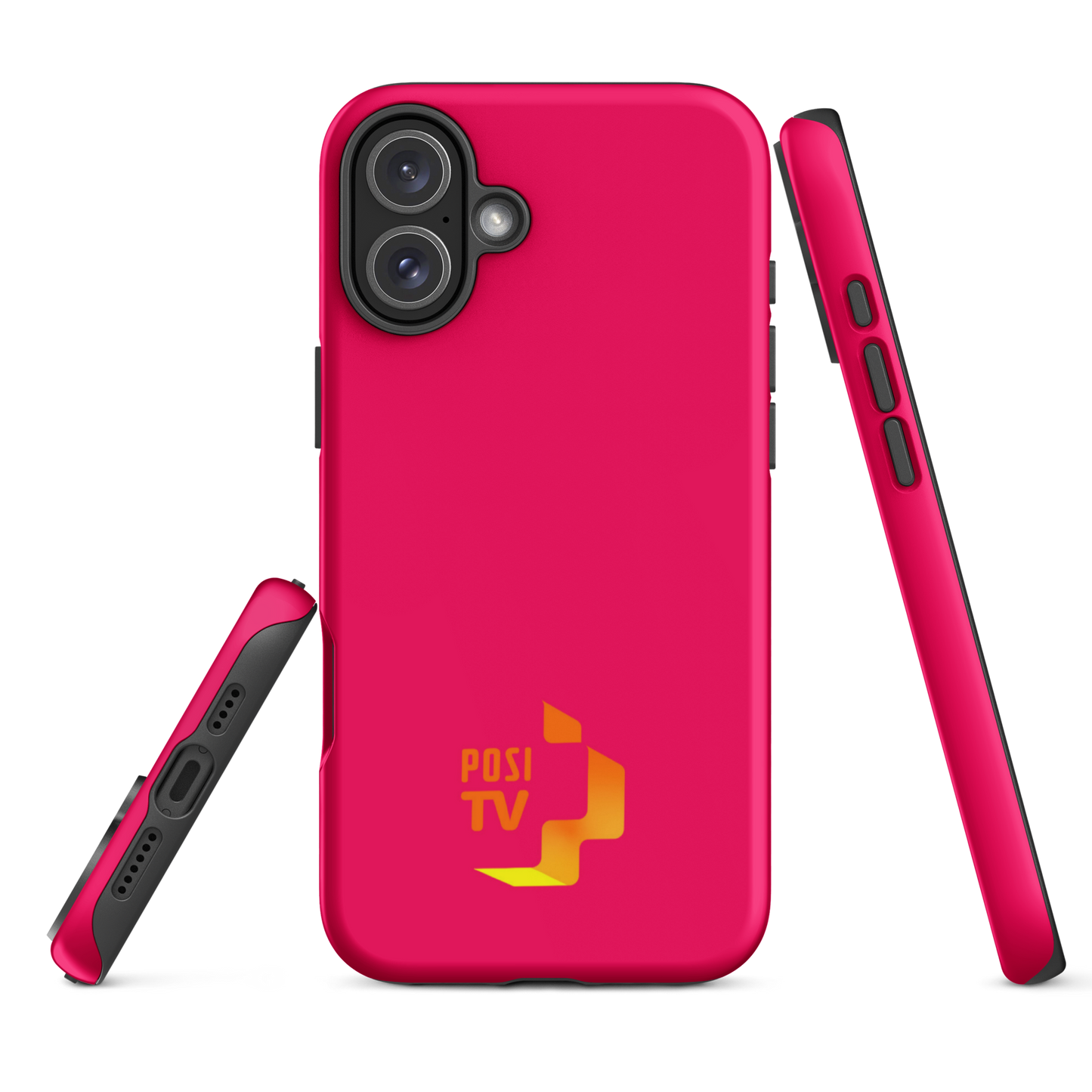 iPhone® Vaaleanpunainen Tough Case - Oranssi logo