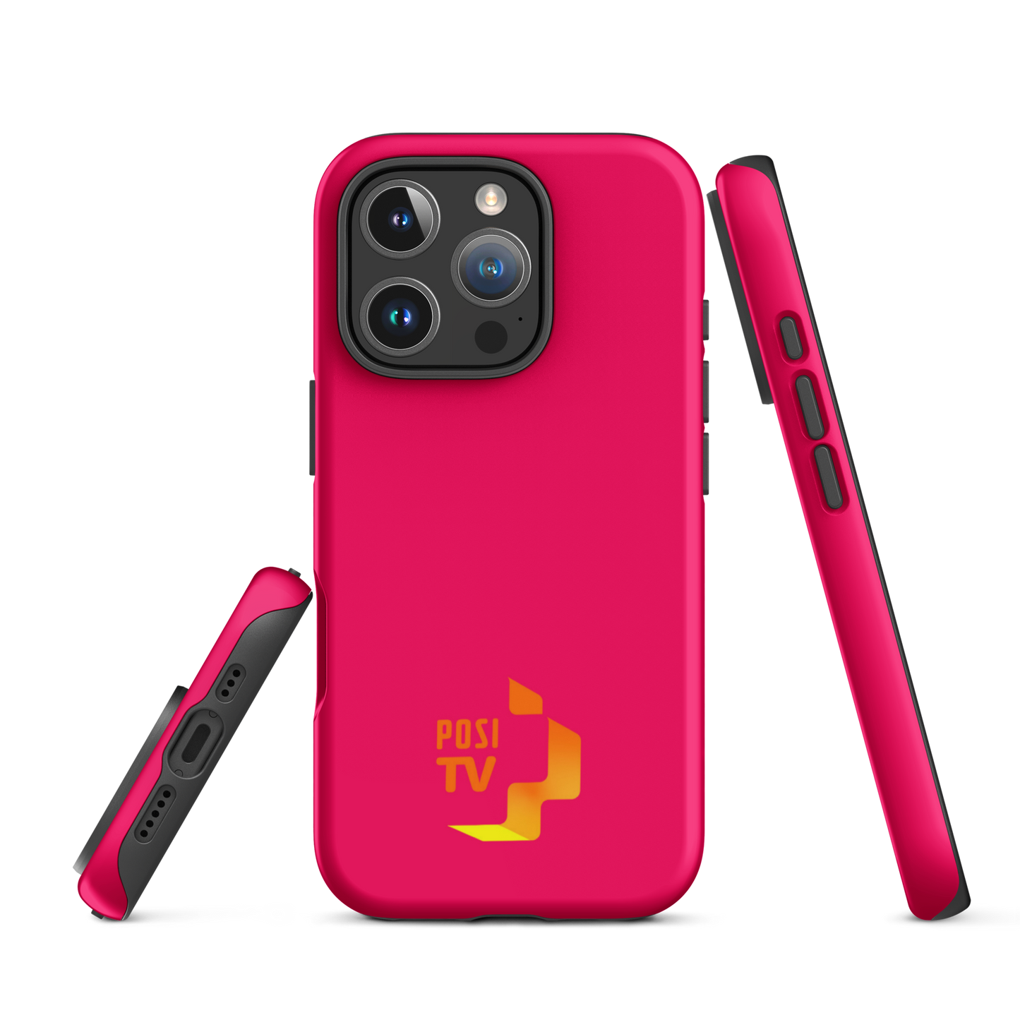 iPhone® Vaaleanpunainen Tough Case - Oranssi logo