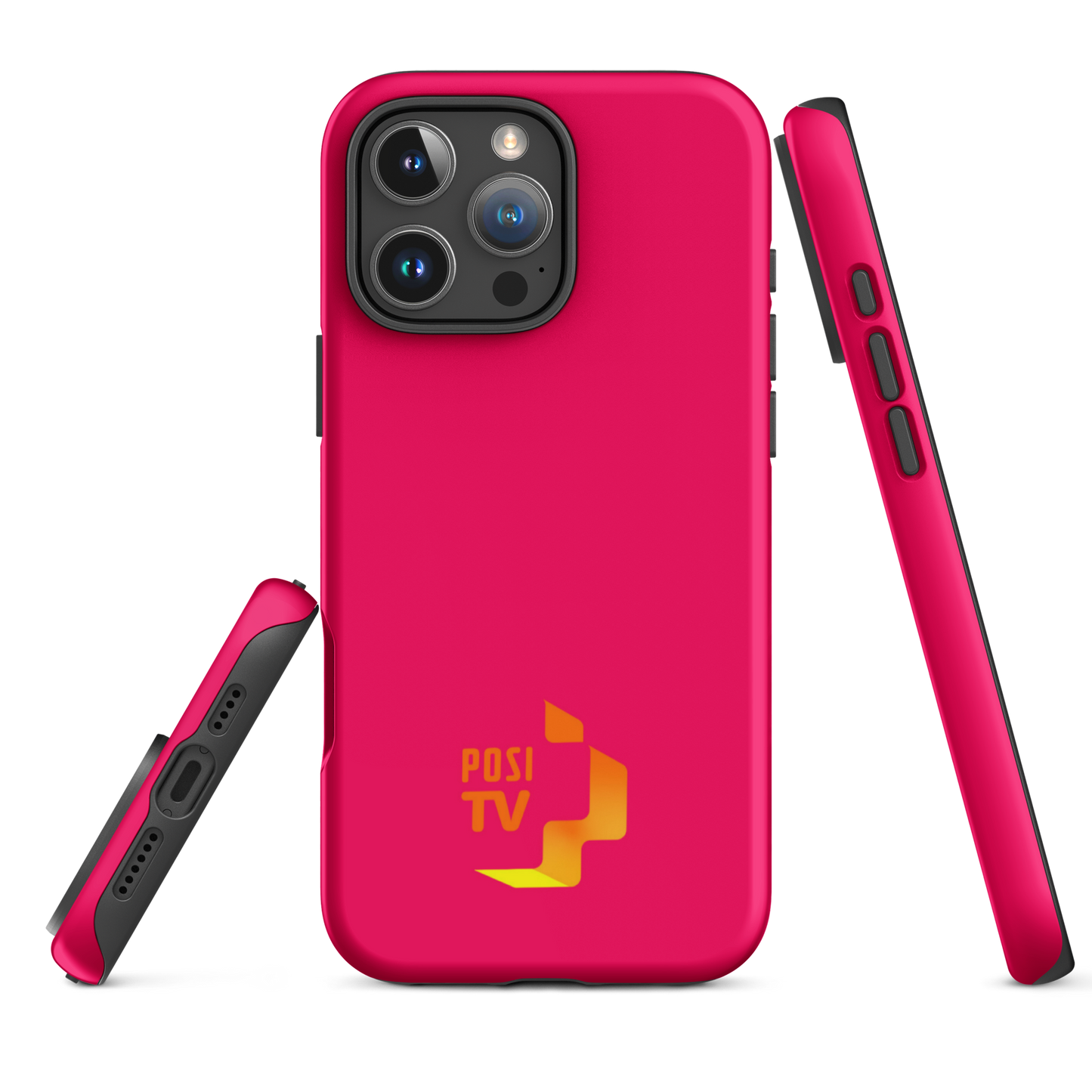 iPhone® Vaaleanpunainen Tough Case - Oranssi logo