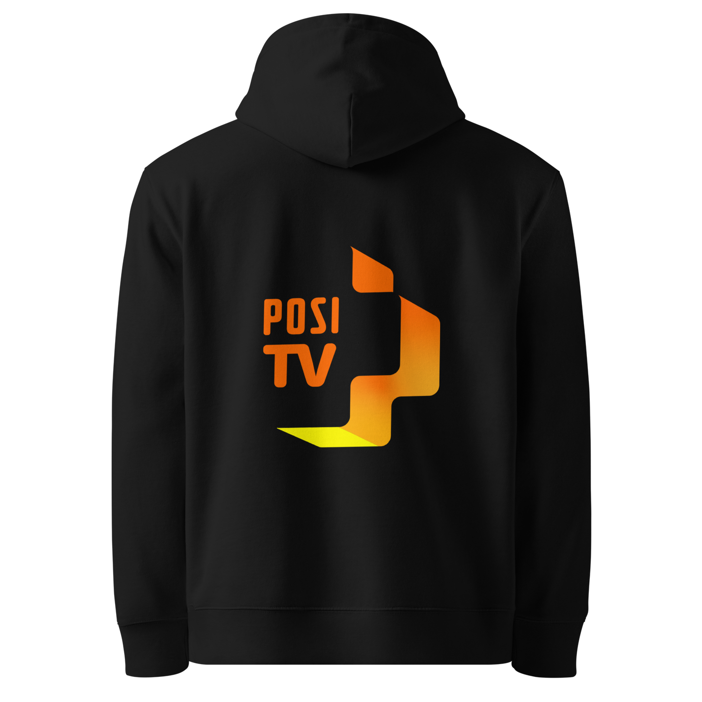 Luomupuuvilla huppari – Logo edessä vasemmalla + iso logo selässä (oranssi)