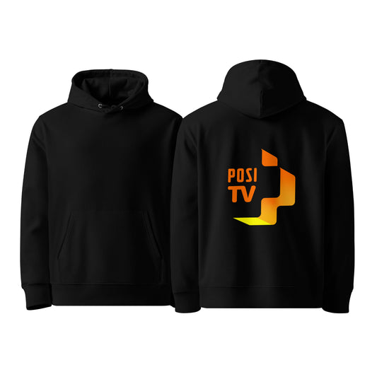 Luomupuuvilla huppari – Iso logo selässä (oranssi)