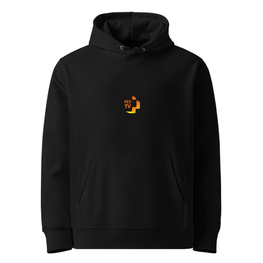 Luomupuuvilla huppari – Logo edessä keskellä (oranssi)