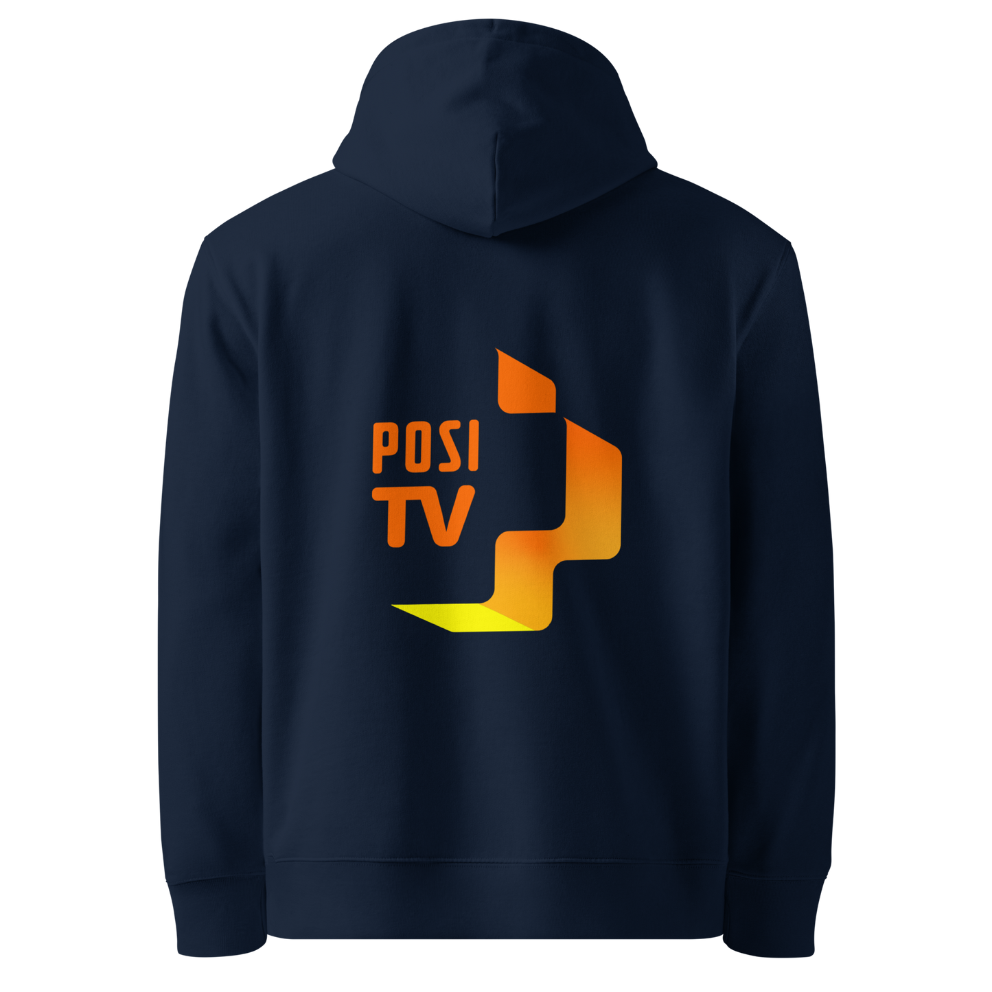 Luomupuuvilla huppari – Logo edessä vasemmalla + iso logo selässä (oranssi)