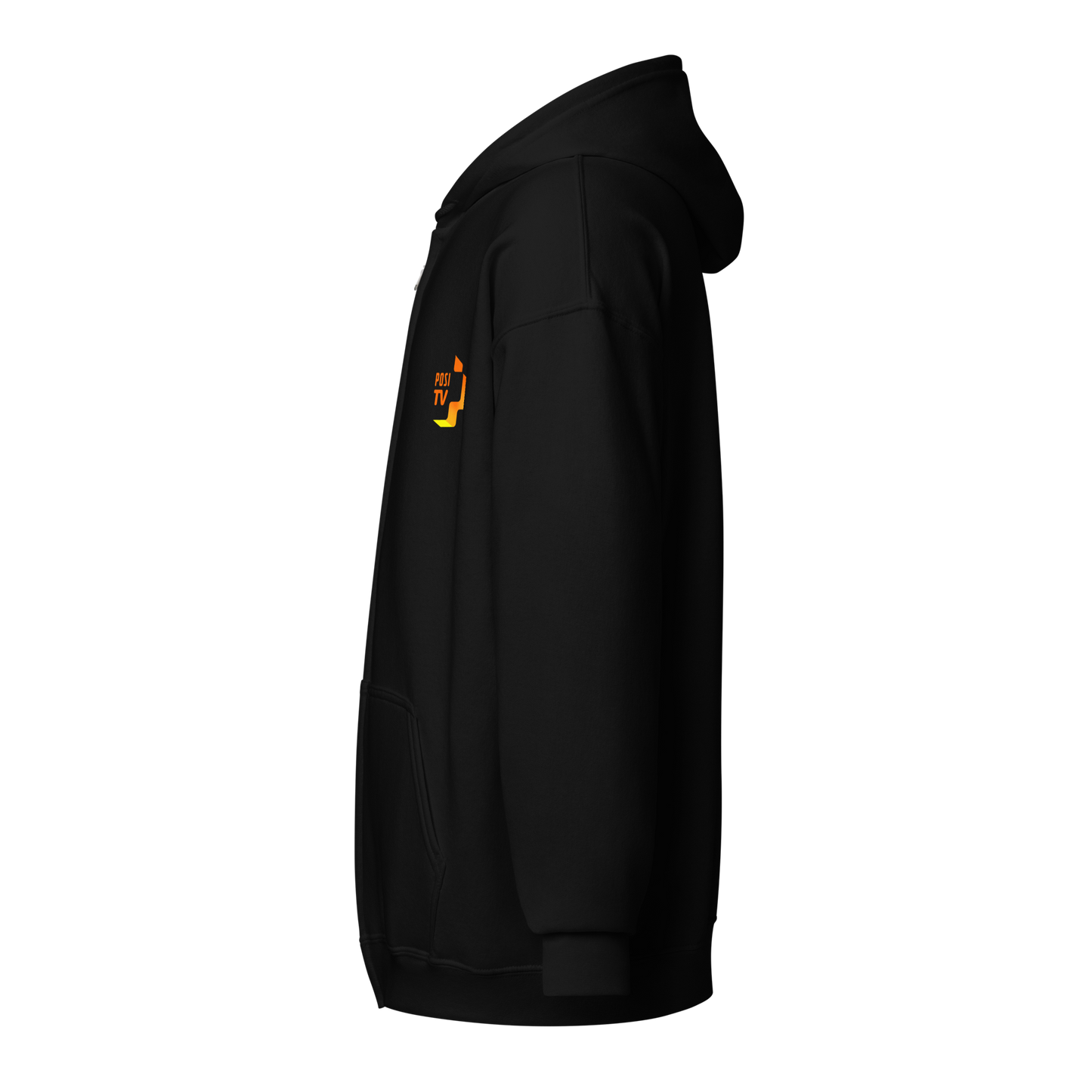 Vetoketjullinen huppari – Logo edessä vasemmalla (oranssi)