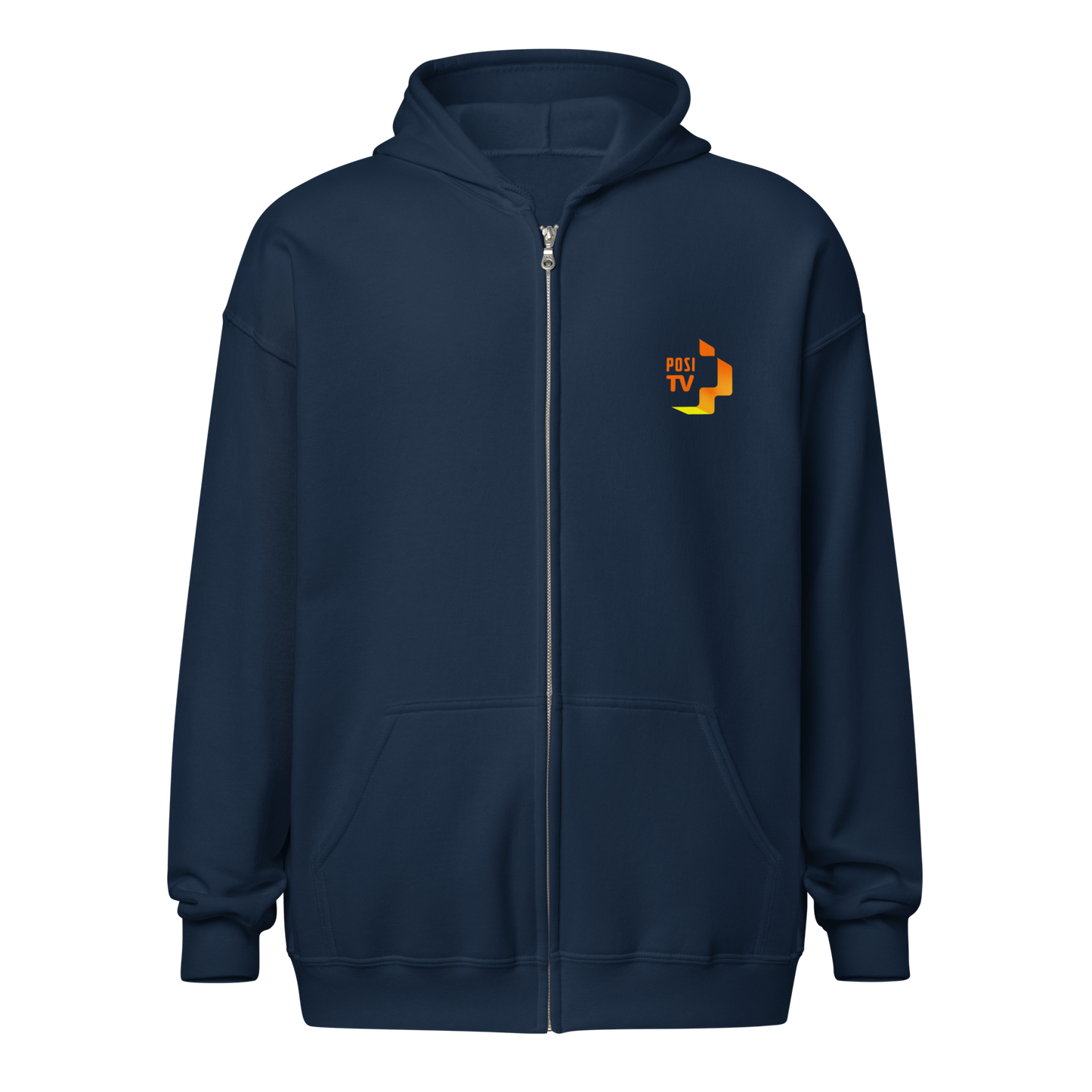 Vetoketjullinen huppari – Logo edessä vasemmalla (oranssi)