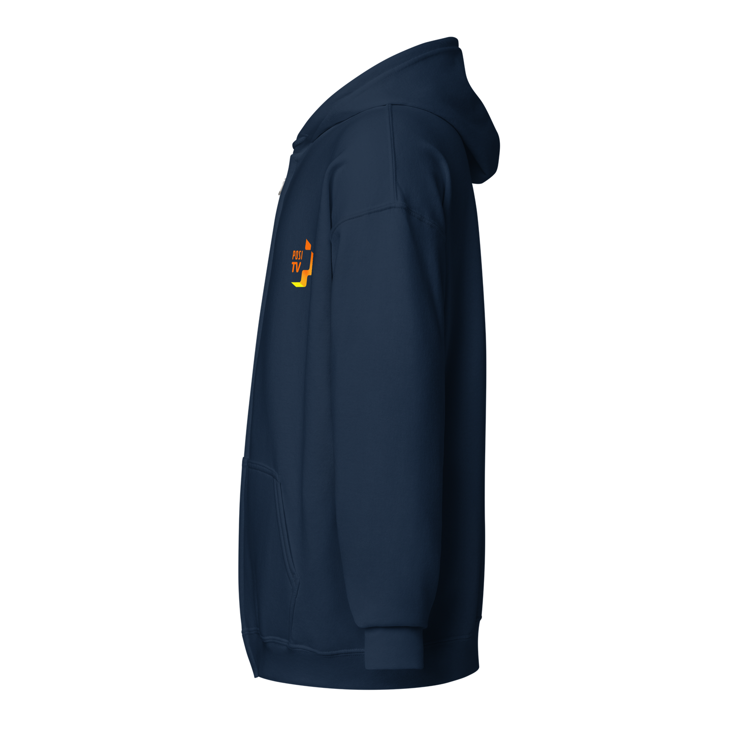 Vetoketjullinen huppari – Logo edessä vasemmalla (oranssi)