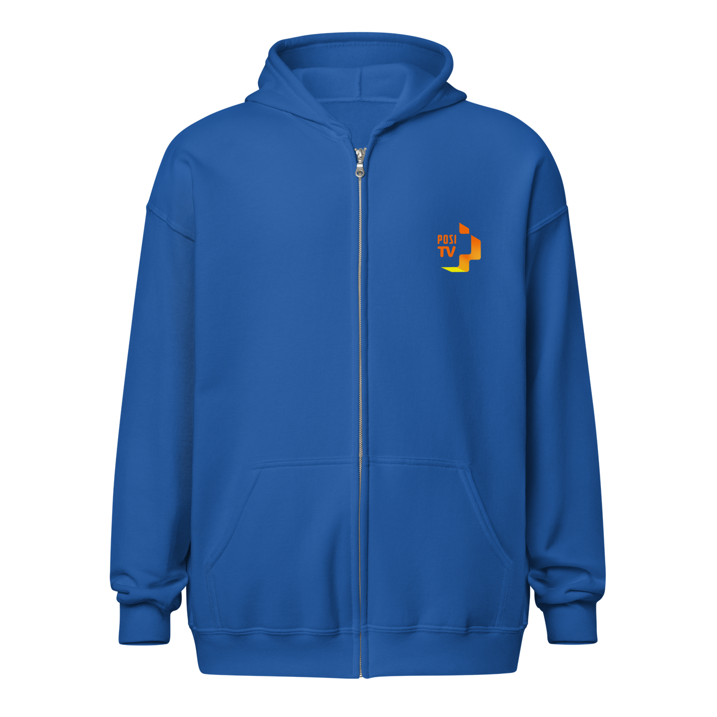 Vetoketjullinen huppari – Logo edessä vasemmalla (oranssi)