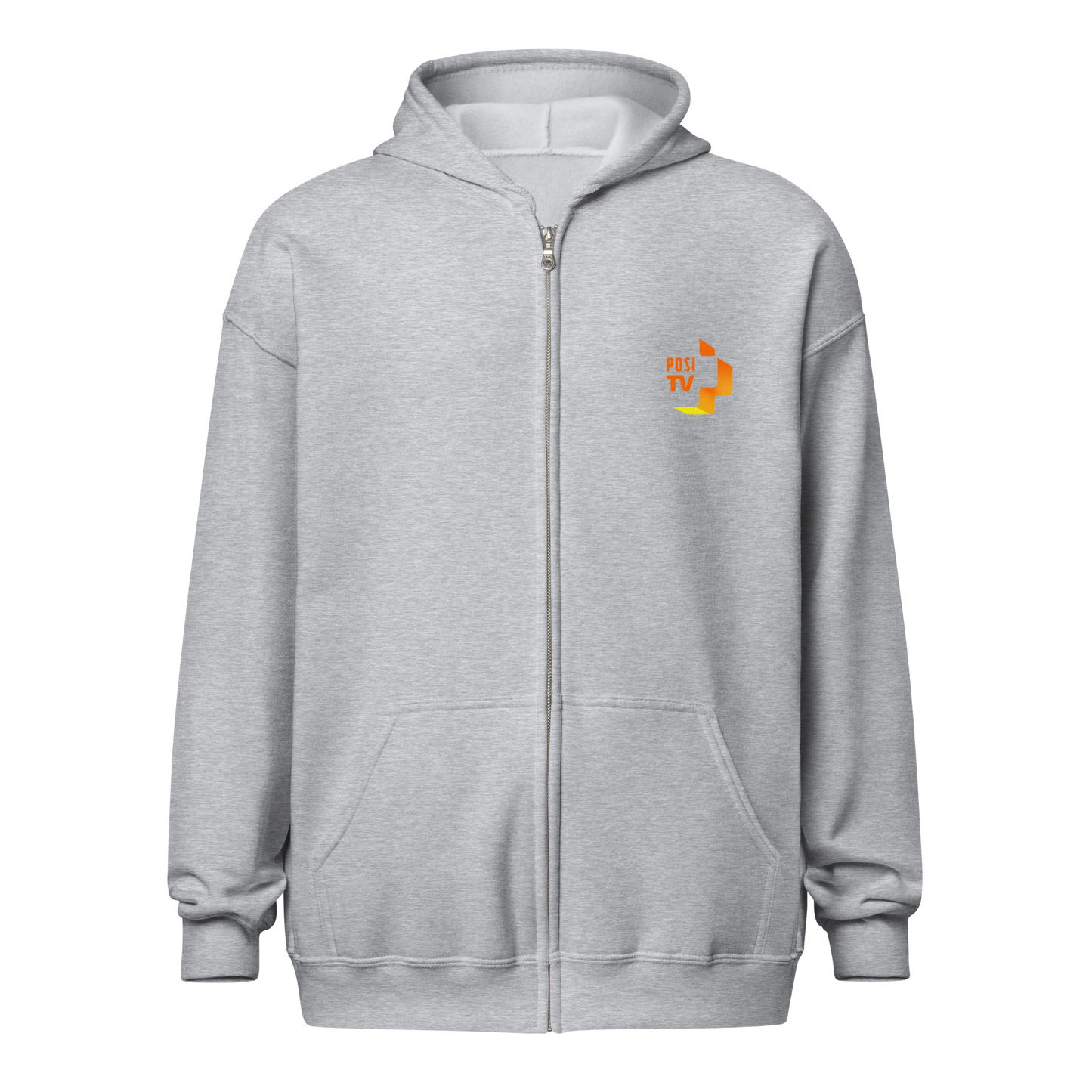 Vetoketjullinen huppari – Logo edessä vasemmalla (oranssi)