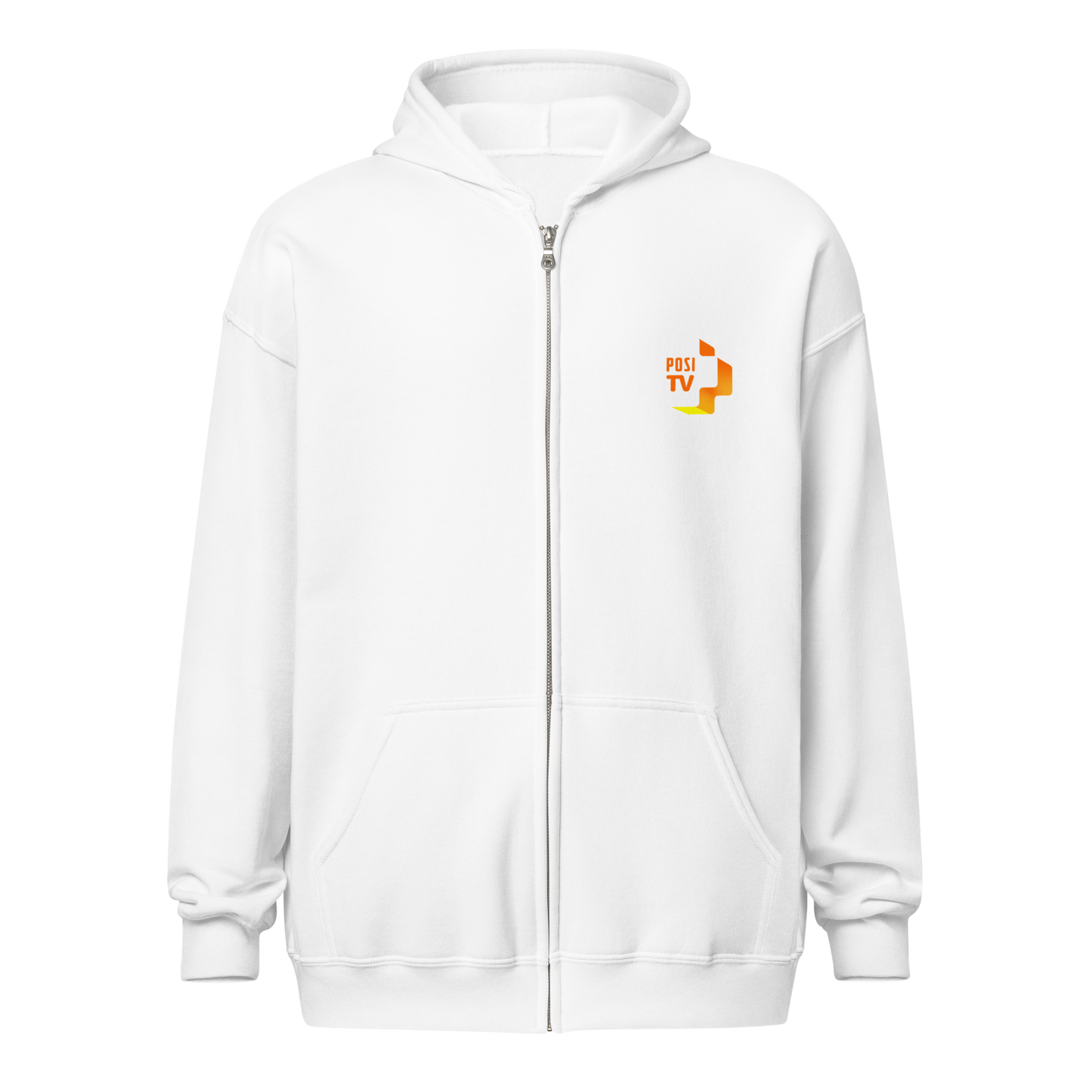 Vetoketjullinen huppari – Logo edessä vasemmalla (oranssi)