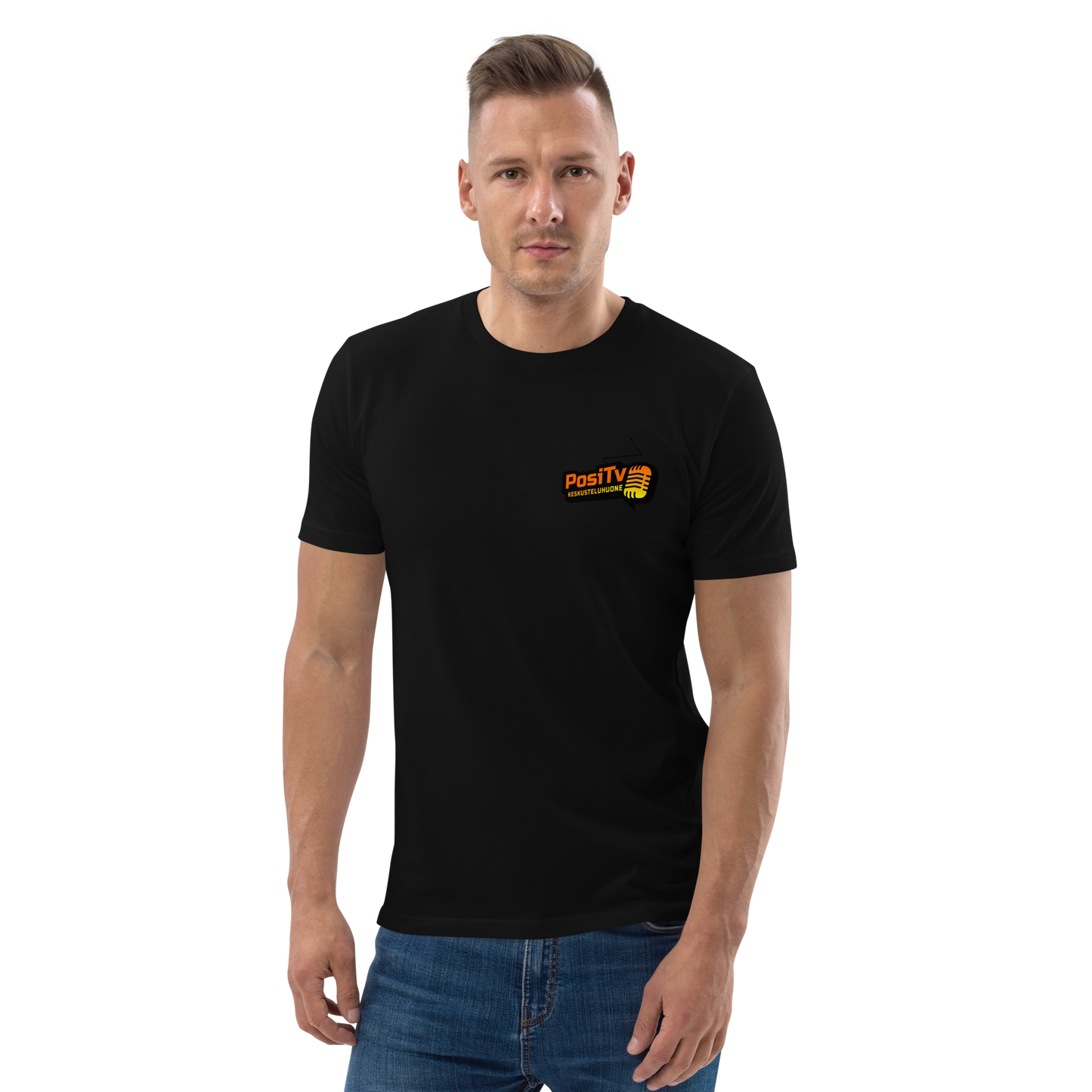 Keskusteluhuone Original - Luomupuuvilla t-paita - Pieni logo edessä vasemmalla