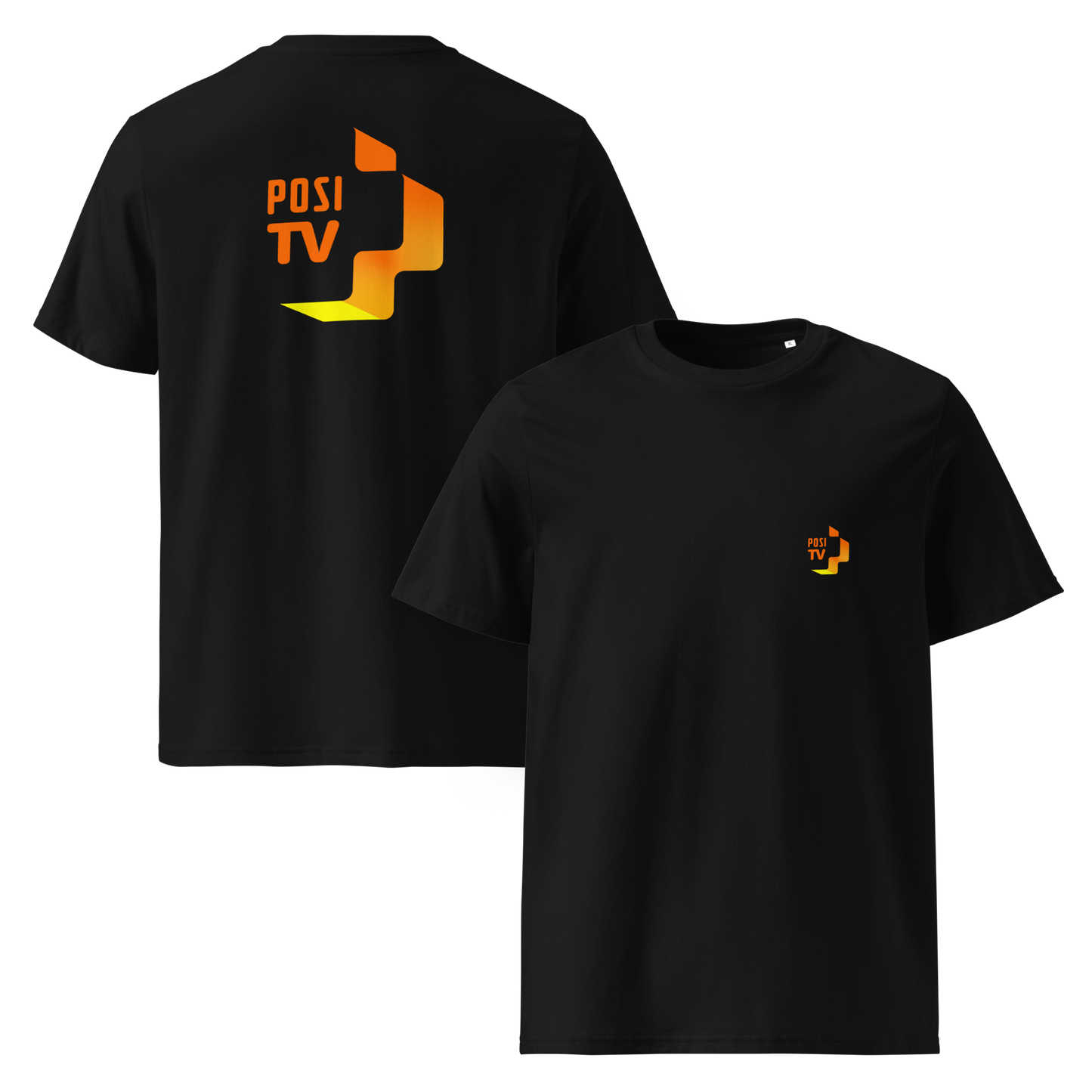 Luomupuuvilla t-paita - Logo edessä vas. ja takana ylhäällä  (oranssi logo)