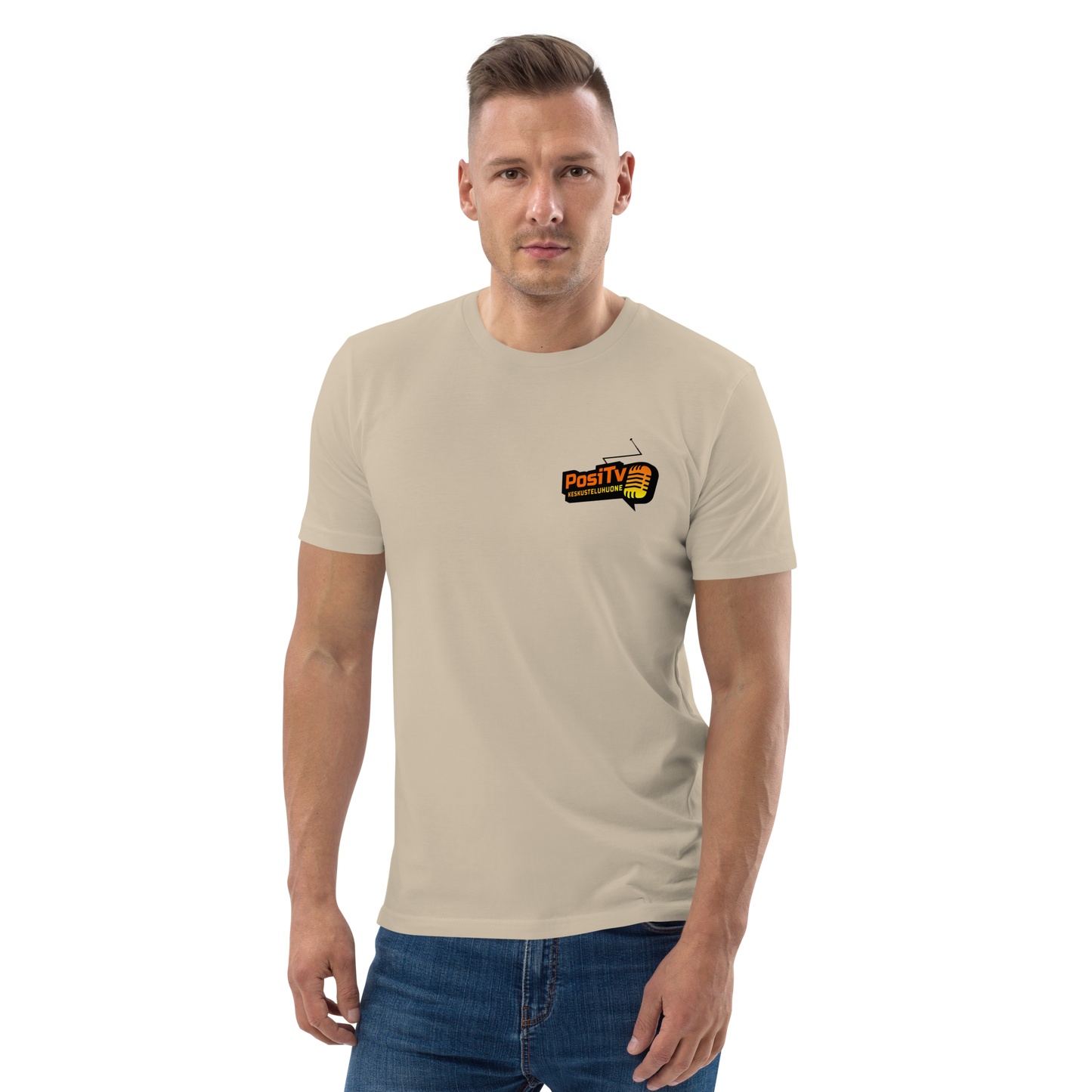 Keskusteluhuone Original - Luomupuuvilla t-paita - Pieni logo edessä vasemmalla