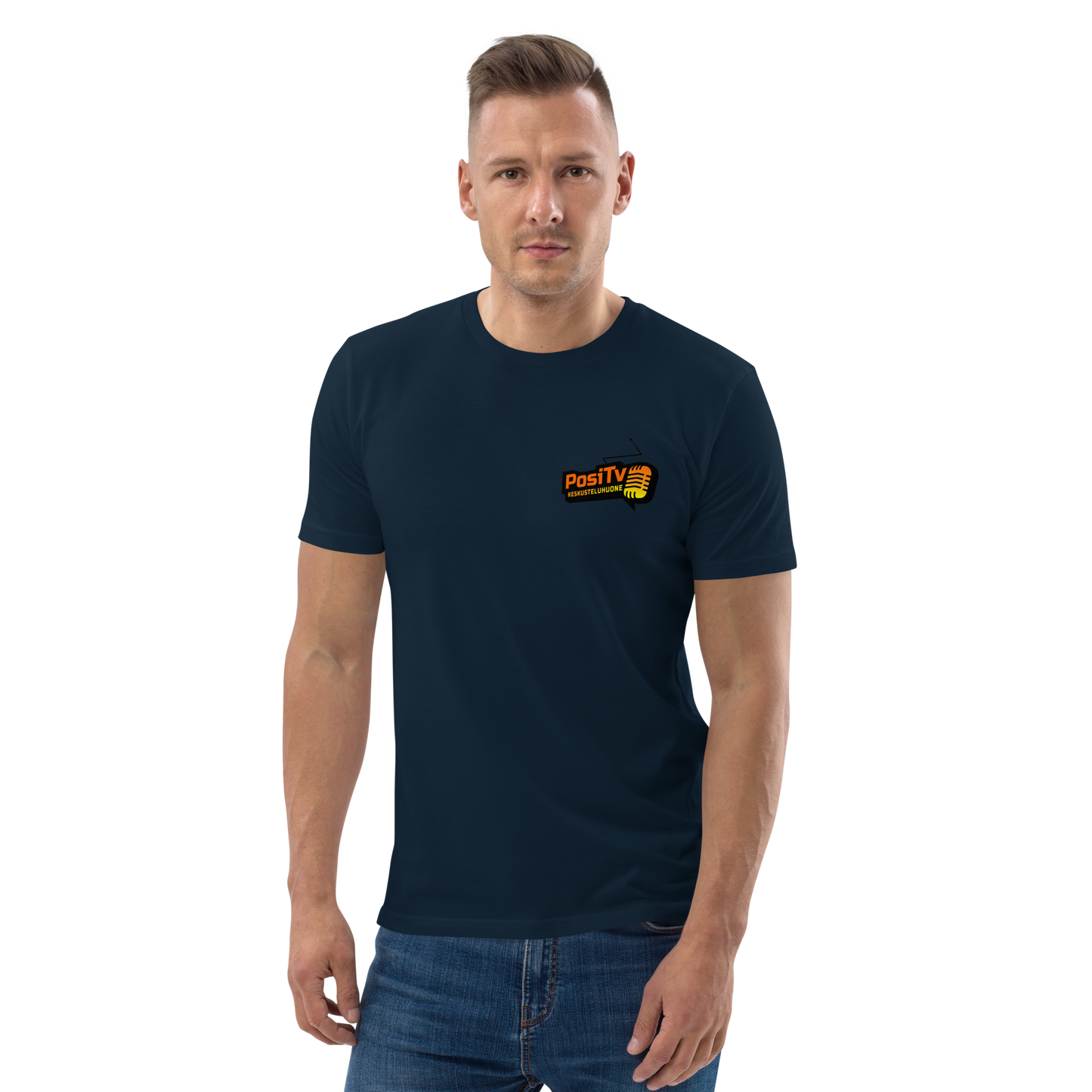Keskusteluhuone Original - Luomupuuvilla t-paita - Pieni logo edessä vasemmalla