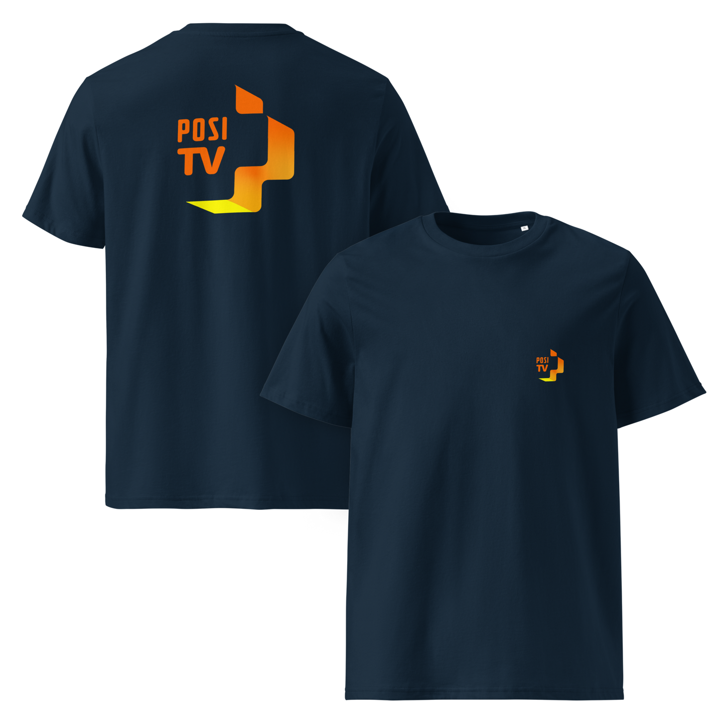 Luomupuuvilla t-paita - Logo edessä vas. ja takana ylhäällä  (oranssi logo)