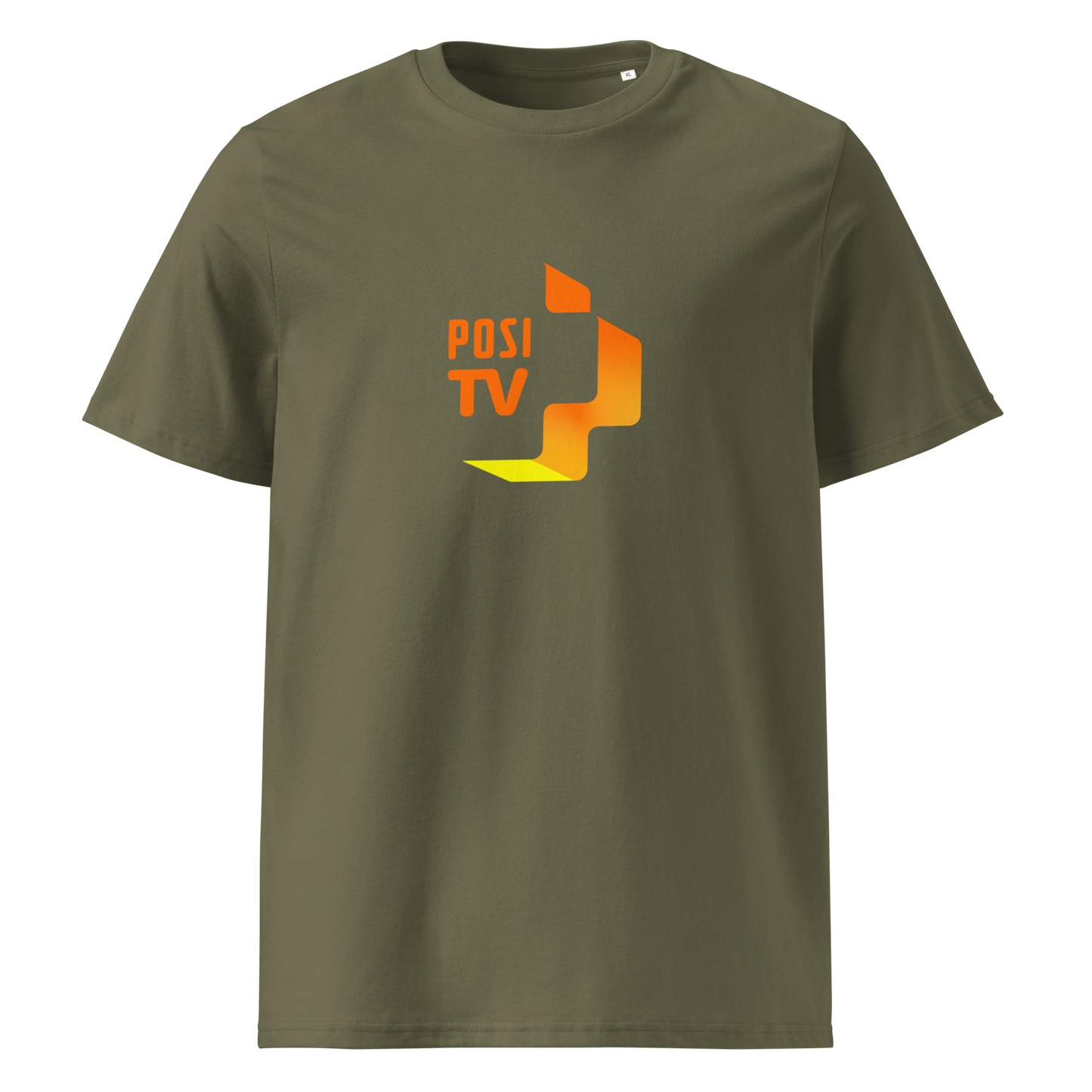 Luomupuuvilla t-paita - Logo edessä keskellä (oranssi)