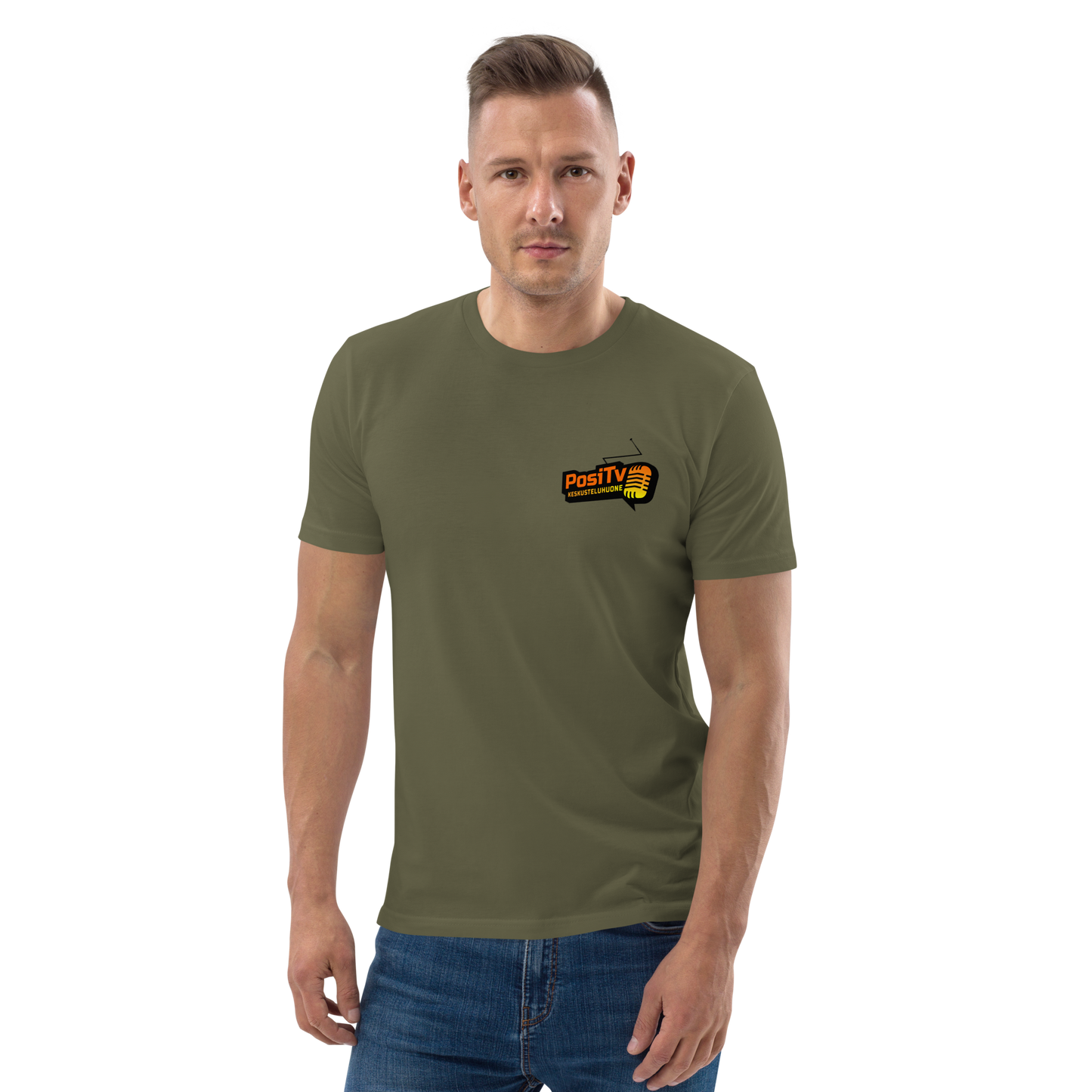 Keskusteluhuone Original - Luomupuuvilla t-paita - Pieni logo edessä vasemmalla