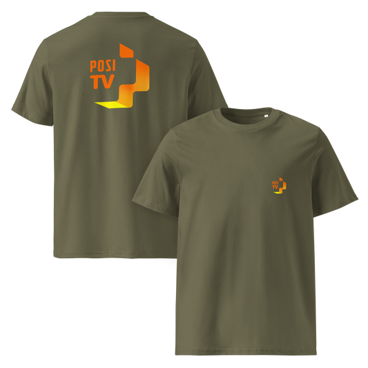 Luomupuuvilla t-paita - Logo edessä vas. ja takana ylhäällä  (oranssi logo)
