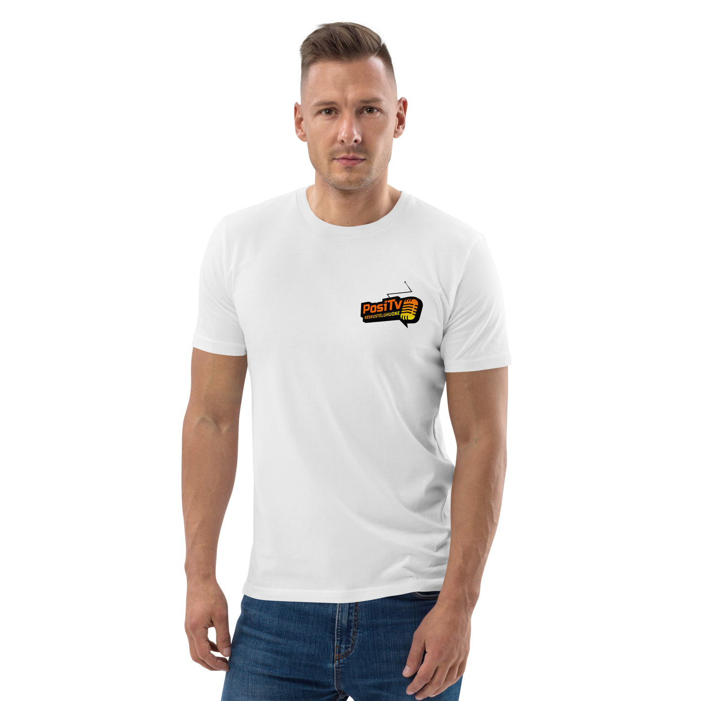 Keskusteluhuone Original - Luomupuuvilla t-paita - Pieni logo edessä vasemmalla
