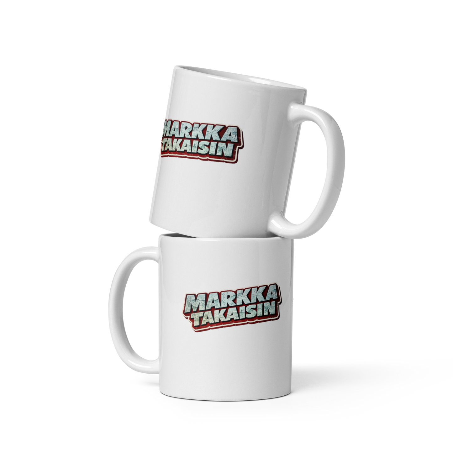 Markka takaisin Original - Kiiltävä valkoinen muki - 3 dl