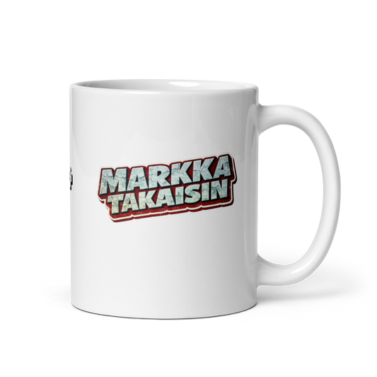 Markka takaisin Original - Kiiltävä valkoinen muki - 3 dl