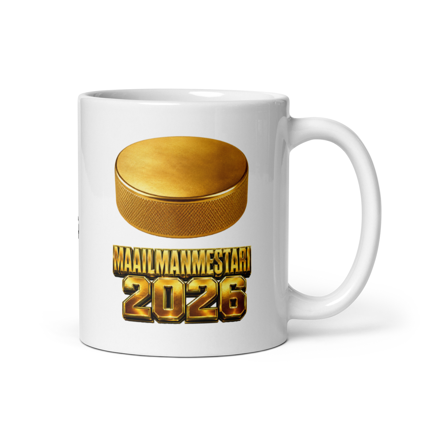 Maailmanmestari 2026 - V1 [Posin logolla] - Kiiltävä valkoinen muki - 3 dl